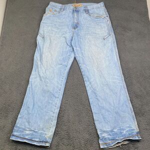 Vintage Y2K Rocawear Wide-Leg Skate Blue Jeans 38 Evisu JNCO Style Baggy